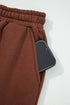 Fleece Lined Leopard Print Drawstring Elastic Waist Pants