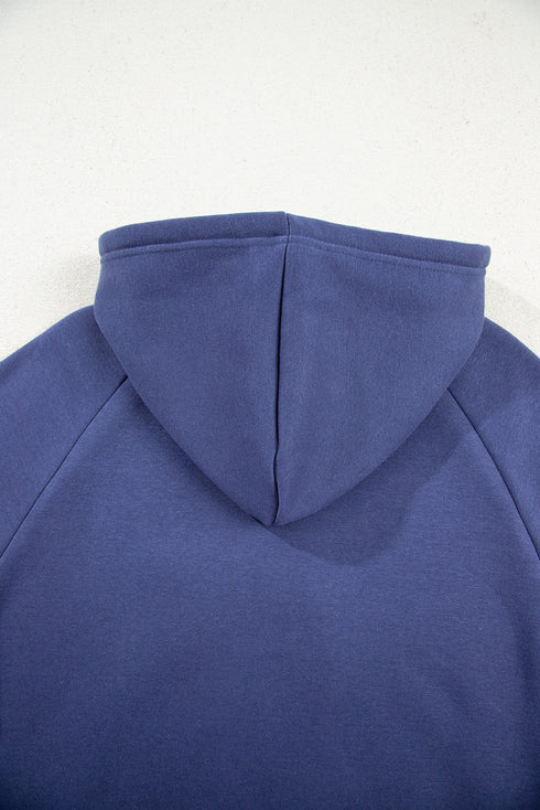 Fleece Lined Oversize Drawstring Hood Balloon Sleeve Tunic Hoodie