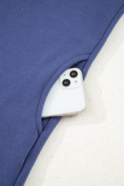 Fleece Lined Oversize Drawstring Hood Balloon Sleeve Tunic Hoodie