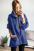 Fleece Lined Oversize Drawstring Hood Balloon Sleeve Tunic Hoodie