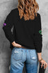 Fleur De Lis And Script Graphic Pullover Sweatshirt
