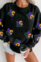 Fleur De Lis Chenille Patch Crewneck Sweatshirt