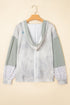 Floral Appliqu? Waffle Knit Long Sleeve Top