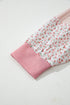 Floral Appliqu? Waffle Knit Long Sleeve Top