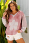 Floral Appliqu? Waffle Knit Long Sleeve Top
