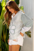 Floral Appliqu? Waffle Knit Long Sleeve Top
