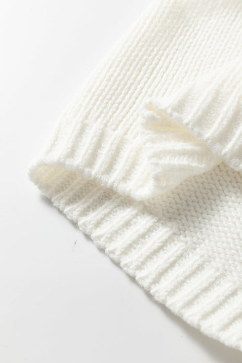 Floral Applique Button Front Sweater Knit Tank Top