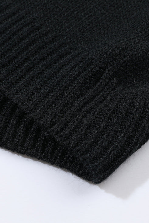 Floral Applique Drop Shoulder Bubble Sleeve Cardigan