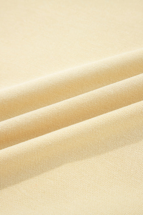 Floral Applique Drop Shoulder Patchwork Sleeve Oversized Pullover Sweatshirt