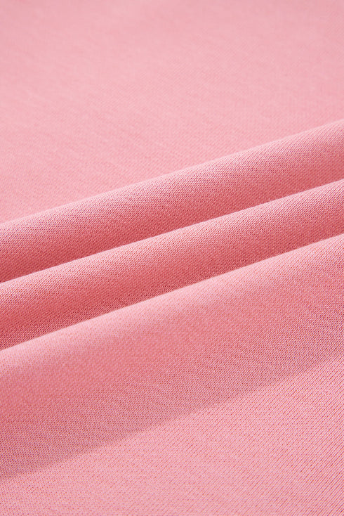 Floral Applique Drop Shoulder Patchwork Sleeve Oversized Pullover Sweatshirt