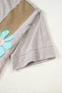 Floral Applique Exposed Seam Bracelet Sleeve Oversized Top