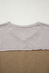 Floral Applique Exposed Seam Bracelet Sleeve Oversized Top