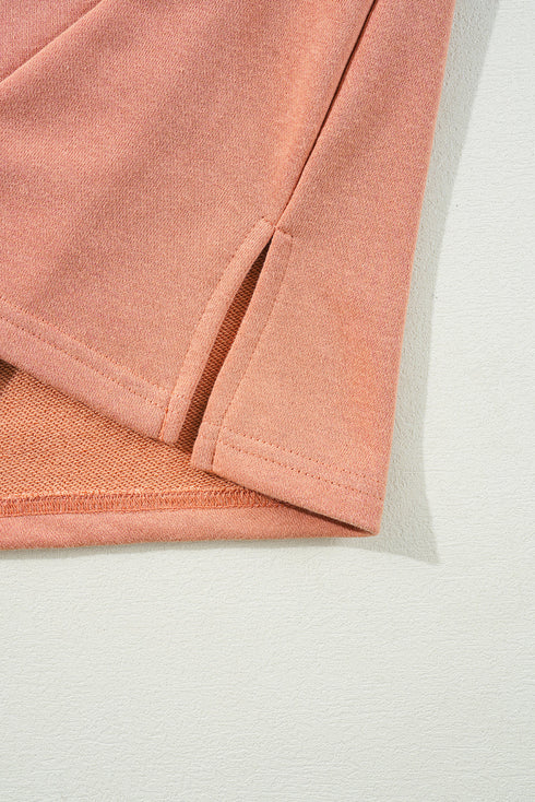 Floral Applique Exposed Seam Wide Sleeve Graphic Tee