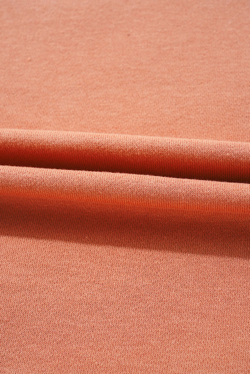 Floral Applique Exposed Seam Wide Sleeve Graphic Tee