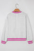 Floral Applique Mixed Media Lace Detail Pullover Sweatshirt