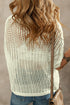 Floral Applique Open Knit Mesh Short Sleeve Top