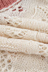 Floral Applique Open Stitch V Neck Sweater Top