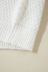 Floral Applique Pointelle Knit Crew Neck Sweater