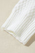 Floral Applique Pointelle Knit Crew Neck Sweater