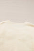Floral Applique Shoulder Detail Soft Knit Sweater