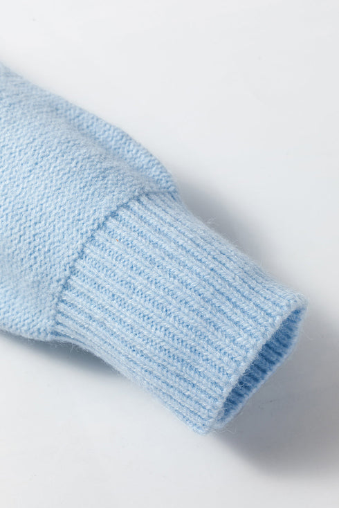 Floral Applique Shoulder Detail Soft Knit Sweater