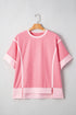 Floral Blossom Patchwork Half Sleeve T Shirt