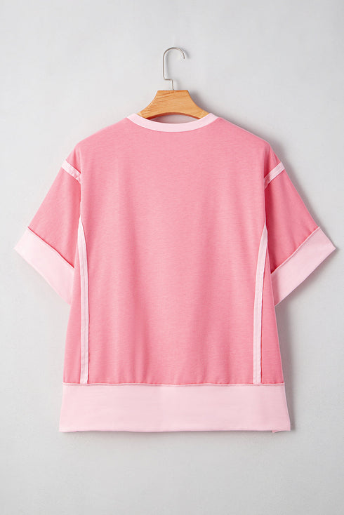 Floral Blossom Patchwork Half Sleeve T Shirt