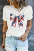 Floral Bow Graphic Short Sleeve Crew Neck Tee