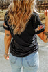 Floral Bunny Graphic Short Sleeve Crew Neck Tee