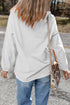 Floral Bunny Graphic Textured Corded Sweatshirt