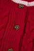 Floral Button Cable Knit Contrast Trim Cardigan