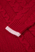 Floral Button Cable Knit Contrast Trim Cardigan
