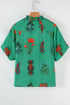 Floral Button Front Short Sleeve V Neck Blouse
