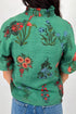 Floral Button Front Short Sleeve V Neck Blouse