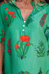 Floral Button Front Short Sleeve V Neck Blouse