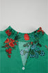 Floral Button Front Short Sleeve V Neck Blouse