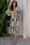 Floral Checkered Mixed Print Bubble Sleeve Ruffle Maxi Dress