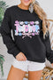 Floral Checkered Print Graphic Crew Neck Teacher Sweatshirt
