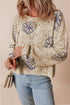Floral Crochet Bell Sleeve Scalloped Hem Top