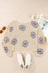 Floral Crochet Bell Sleeve Scalloped Hem Top