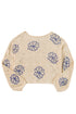 Floral Crochet Bell Sleeve Scalloped Hem Top