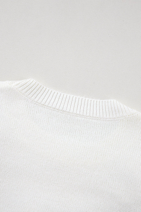 Floral Crochet Chunky Knit Sweater