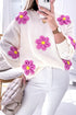 Floral Crochet Chunky Knit Sweater