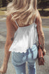 Floral Crochet Lace Yoke Slub Swing Tank Top