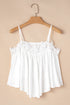 Floral Crochet Lace Yoke Slub Swing Tank Top