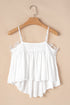 Floral Crochet Lace Yoke Slub Swing Tank Top