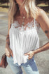 Floral Crochet Lace Yoke Slub Swing Tank Top