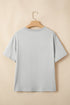 Floral Crochet Ribbon Bow Patched Cotton T Shirt