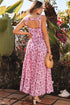 Floral Cutout Back Empire Waist Sleeveless Maxi Dress