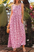 Floral Cutout Back Empire Waist Sleeveless Maxi Dress